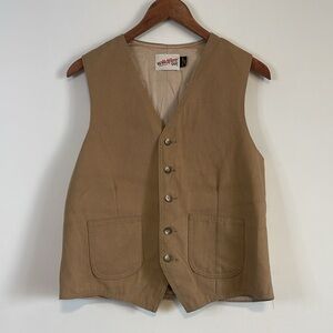 Desert Western Rodeo Levi’s Wildfire Vest Med Tan 70s Cowboy Neutral Rugged VTG